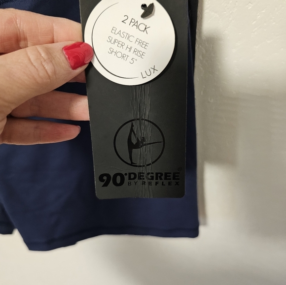 90 Degree By Reflex Interlock Everyday 5" Short Navy & Black Women's Size XXL NW - Picture 9 of 10